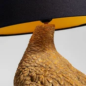 KARE Namizna svetilka Animal Duck s senčnikom iz blaga - Dnevna soba/jedilnica - črna, zlata - Tkanine/tekstil