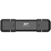 SiliconPower 250GB DS72 dual USB-C/USB 3.2 Gen 2, black ( SP250GBUC3S72V1K )