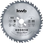 KWB rezni disk za cirkular 250x30 24Z, HM, za drvo/plastiku ( KWB 49589344 )