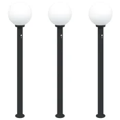 Vidaxl Stebričke s senzorjem 3 kosi 120 cm črne IP44