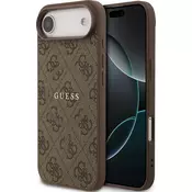 Guess PU Leather 4G obarvan obroč MagSafe zadnji pokrov za iPhone Air rjav