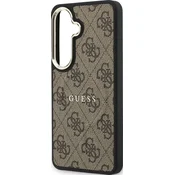shumee Ovitek Guess 4G Embossed Ring MagSafe za Samsung Galaxy S26 rjave barve