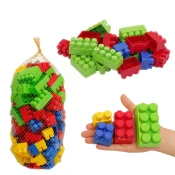 Kocke za decu KOCKE DEČIJE OSNOVNE set 150 kom. Džak - 4 vrste kocki u setu - širine kocki 4.5cm