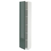 METOD Visoki element s policama, bela/Kallarp tamna sivozelena visokog sjaja, 40x37x200 cm