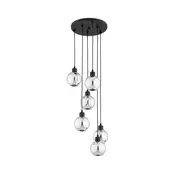 Luster na sajli ARVENE 5xE27/15W/230V crna/sjajni krom