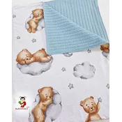 Bubamara037 Pokrivac za bebe Medvedic, Belo-Plavi