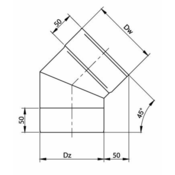 PRODMAX 300 Koleno 45° fiksno /1,0 mm iz nerjavnega jekla