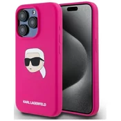 Ovitek Karl Lagerfeld KLHMP15XSKHPPLF Trda silikonska zaščita s potiskom Karl Head MagSafe za iPhone 15 Pro Max 6,7 Struejšija (KLHMP15XSKHPPLF)
