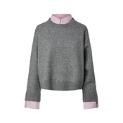 PIECES Pulover PCERIT pegasto siva/mauve/roza/bela