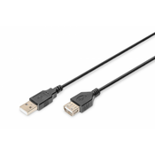Digitus USB 2.0 Podaljšek [1x USB 2.0vtič A - 1x USB 2.0 vtičnica A] 3 m črna Digitus
