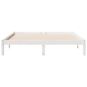 shumee vidaXL Zelo dolga postelja brez vzmetnice, bela, 160x210 cm, borov les