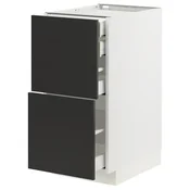 METOD / MAXIMERA Pod.orm.2front/2dnj/1srd/1vis.fiok, bela/Nickebo boja antracita, mat, 40x60 cm