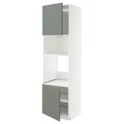 METOD Visoki element za ugradne uredaje, bela/Nickebo mat sivozelena, 60x60x220 cm