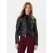 BOSS Usnjena jakna Sayuri 50548471 Črna Regular Fit
