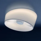 Foscarini Lumiere G9 stropna svetilka, O 24 cm, bela - Dnevna soba/jedilnica - Dizajn - bela satenirana - Steklo