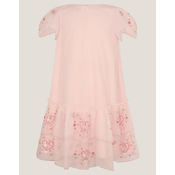 Monsoon Children Haljina za devojcice Heart mesh trapeze, Roze