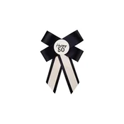 PartyDeco Kokarda za 50. rojstni dan - kremno-črna