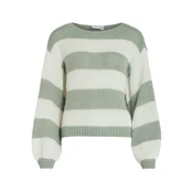 VILA Pulover VIChoca  pastelno zelena / bela