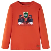 vidaXL Otroška majica z dolgimi rokavi oranžna 128, (21037189)