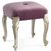 Casa Padrino luxury baroque stool purple/antique cream white - Handmade baroque style stool - Baroque footstool - Baroque furniture - Noble & magnificent - Made in Italy