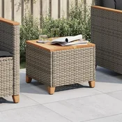 Vidaxl vidaXL Vrtna miza siva 45x45x37 cm poli ratan in akacija