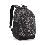 PUMA Academy 29L All-Over Print Backpack, Accessories, Mouse Gray/Buttercream/Leopard Aop, OSFA