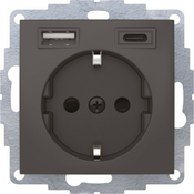 Berker Berker SCHUKO/USB vtičnica antracit mat 48041606, (21225391)