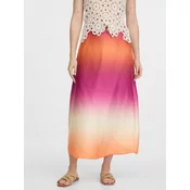 Orsay Womens Pink and Orange Satin Maxi Skirt