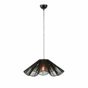 Črna viseča svetilka s senčnikom iz jute o 60 cm Nami – Markslöjd