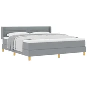 Vidaxl Postelja z vzmetnico z vzmetnico Svetlo siva 200 x 180 cm blago