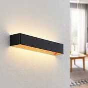 Arcchio LED stenska svetilka Karam, 53 cm, črna, kovina, gor/dol - Dnevna soba/jedilnica - Sodobni - črna, zlata - Aluminij