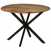 Blagovaonski stol O 110x78 cm masivno obnovljeno drvo i celik