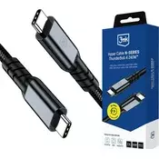 Kabel 3MK Hyper Cable N-SERIES USB-C na USB-C Thunderbolt 4 Kabel 2m 48V/5A 240W Črn