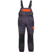 LAHTI PRO HLAČE Z NARAMNICAMI GRAFIT-ORANŽNE M(50)  L4060350 L4060350