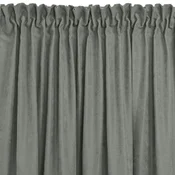 Curtain MILANA color gray style classic transparent dragon tape 5 cm with fringe 3 cm chenille 140x175 HOMEDE