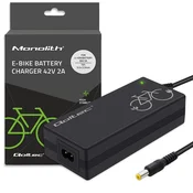 Qoltec polnilnik za električno kolo, skuter 36V | 42V | 2A | 5,5*2,5 | + napajalni kabel