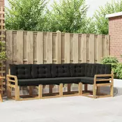 Set vanjskih sofa 5 pcs Cvrsto drvo akacije i Textilene