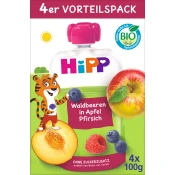 Hippis EKO vocni pire – jabuka, breskva i šumsko voce, 1 + g., 4 x 100 g, 400 g