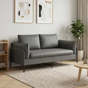 vidaXL Kavč za 2 osebi 2-sedežni Temno siva 188 x 81 x 89 cm Žamet