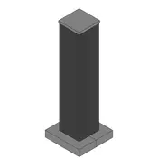 Aluminijast ograjni steber 100x100x1.5mm, kvadratni profil, antracit - 490