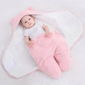 Topla in mehka odeja za spanec dojenčka | FLUFFIKINS, Roza