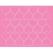 shumee Nalepke za Valentinovo v obliki srca 4 cm, 30 kosov, roza mat