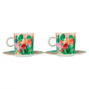 Maxwell & Williams Set skodelica za črno kavo Tropicana 100ml / 2 kos / roza / porcelan