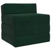 Sofa na razvlacenje Tamnozelena 200 x 70 x 10 cm Baršun