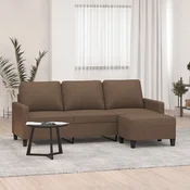 Trosjed s tabureom smedi 180 cm od tkanine