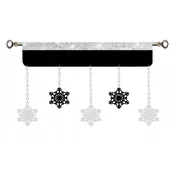 shumee Božična zavesa Lambrequin SNOWFLAKES glamour Božič Zima 90 črno-bela