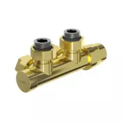 Mexen Uni-Term radiatorski ventil kotni, Duplex, DN50, zlat - W907-000-50