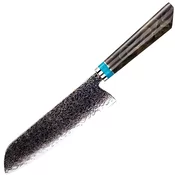 Damaskus kuhinjski nož Zetsu - Santoku / Rjava / Modra KP37409