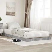 Krevet s daskama Betonski sivi 75 x 190 cm Konstruirano drvo
