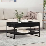 vidaXL Klubska miza Črna Orehovina 80 x 50 x 40 cm Konstruiran les